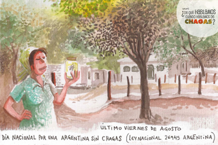 Postal ilustrada por Carlos Julio Sánchez
