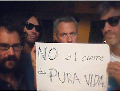 Pérez en la campaña de defensa de Pura Vida